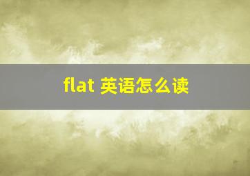 flat 英语怎么读